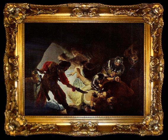 framed  REMBRANDT Harmenszoon van Rijn The Blinding of Samson,, ta009-2